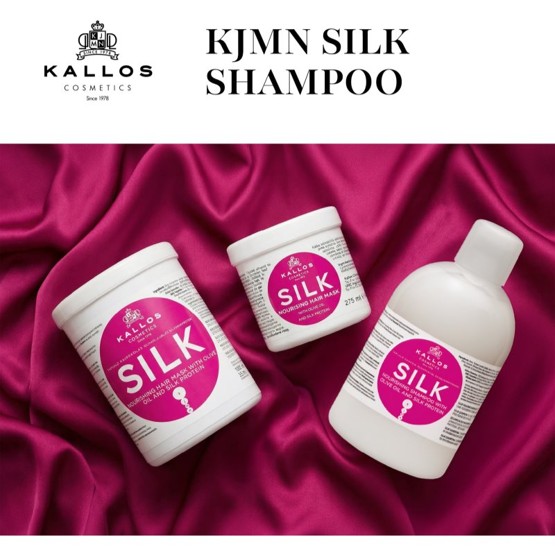 Kallos KJMN Professional Silk hodvábne jemný šampón pre suché a citlivé vlasy 1000 ml (obrázok 5)