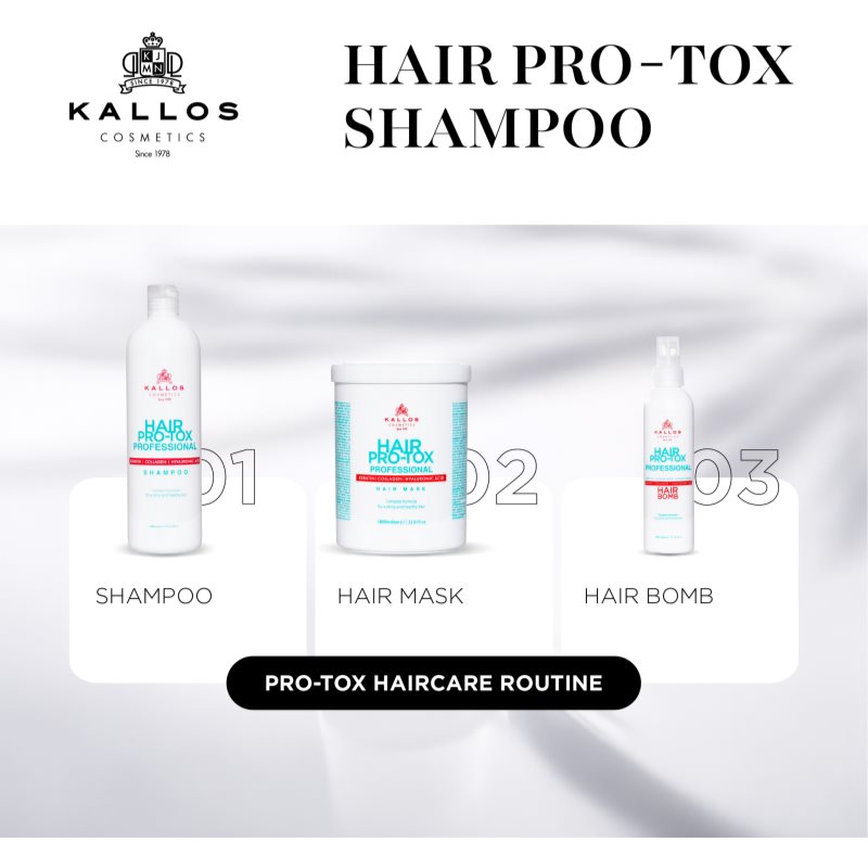 Kallos Hair Pro-Tox šampón s keratínom pre suché a poškodené vlasy 500 ml (obrázok 5)