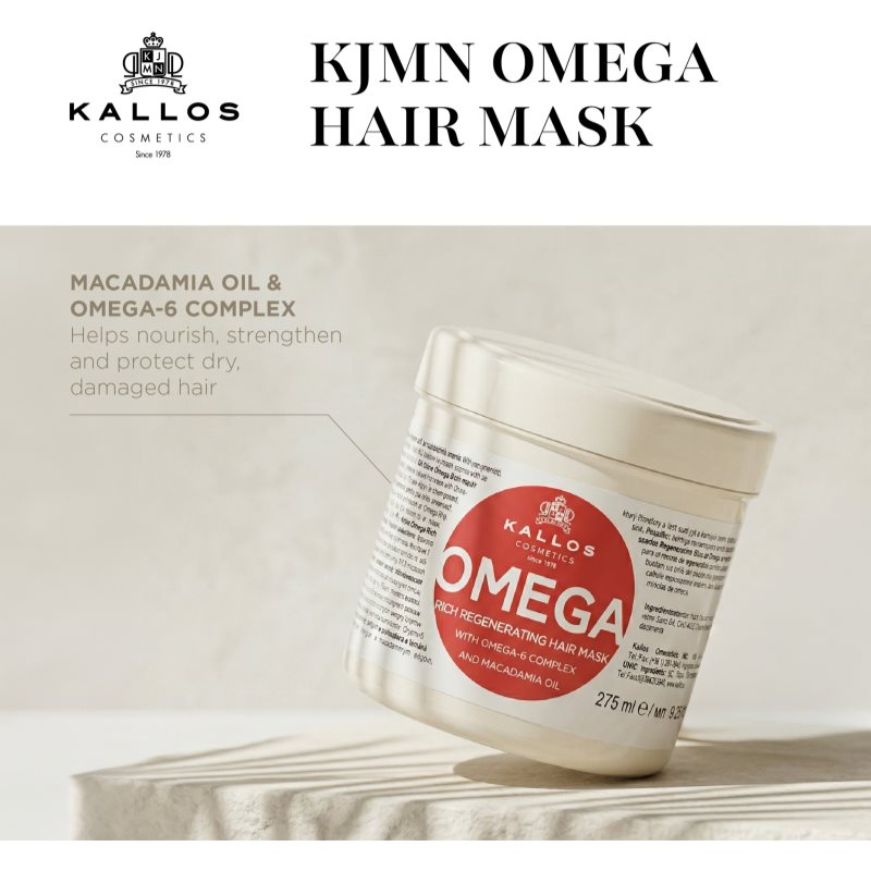 Kallos KJMN Professional Omega vyživujúca maska na vlasy s omega-6 komplexom a makadamia olejom 1000 ml (obrázok 3)