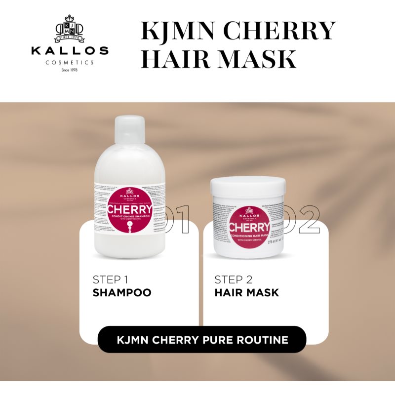 Kallos KJMN Professional Cherry hydratačná maska pre poškodené vlasy 1000 ml (obrázok 4)