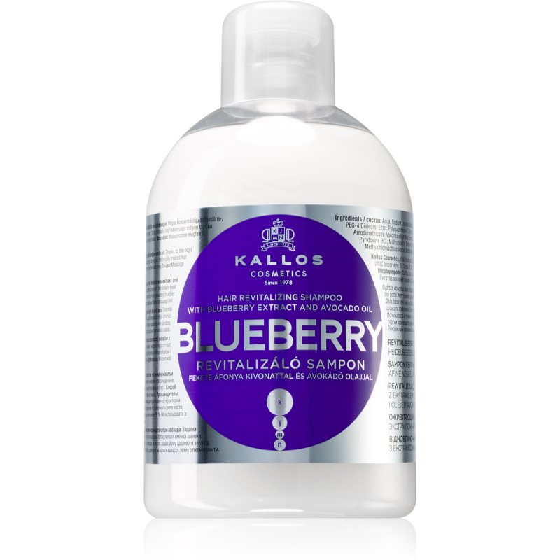 Kallos Blueberry Restoring Shampoo For Dry, Damaged, Chemically Treated Hair 1000 Ml