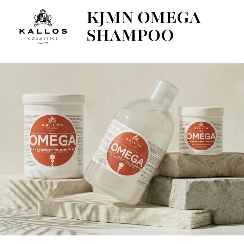 Kallos KJMN Professional regeneračný šampón s omega-6 komplexom a makadamia olejom 1000 ml (obrázok 5)