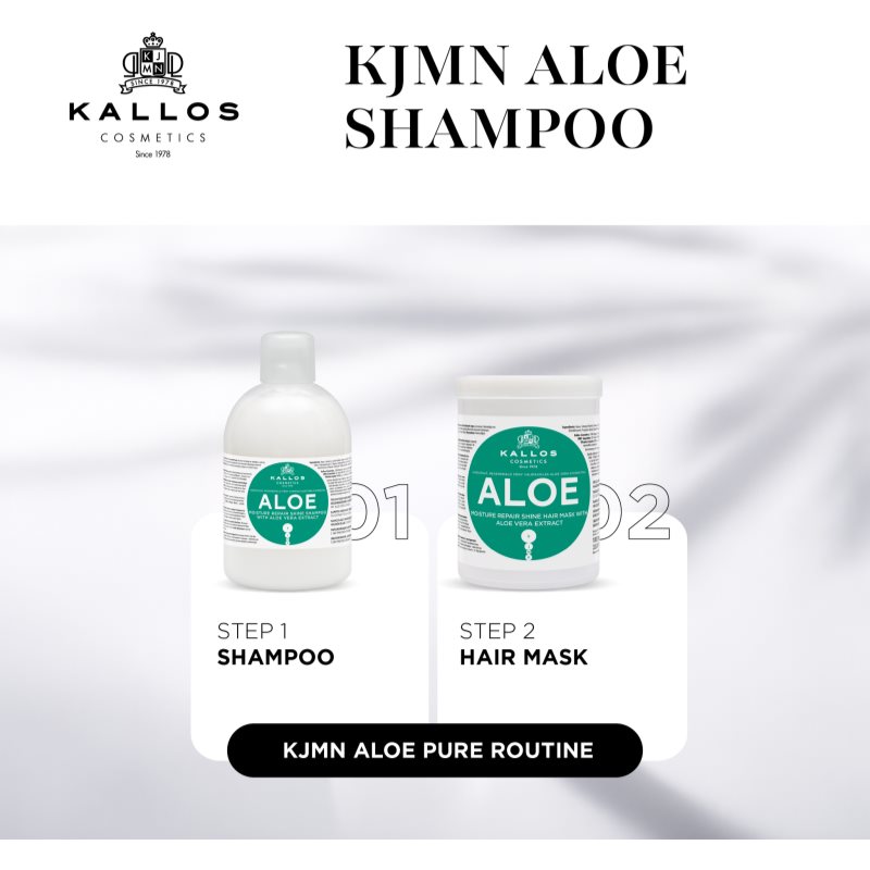 Kallos KJMN Professional Aloe obnovujúci šampón s aloe vera 1000 ml (obrázok 5)