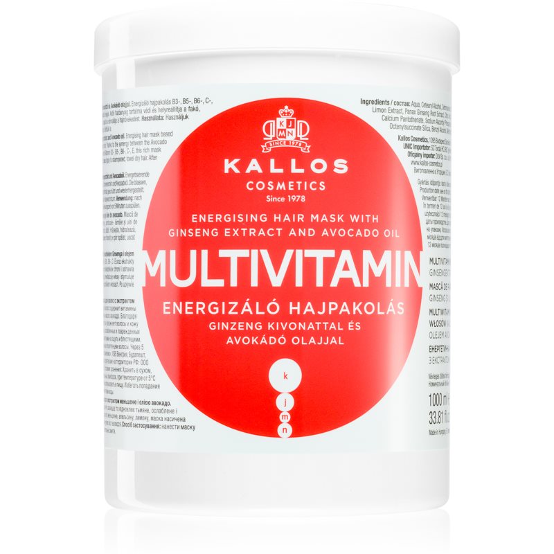 Kallos Multivitamin stärkende Maske für die Haare 1000 ml
