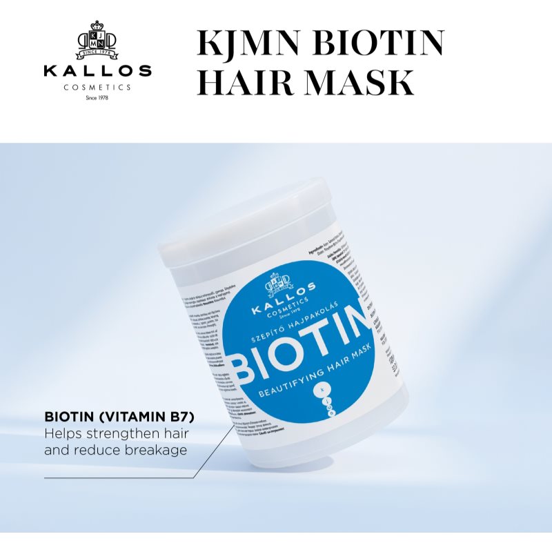 Kallos KJMN Professional Biotin maska pre tenké, slabé a lámavé vlasy 1000 ml (obrázok 3)