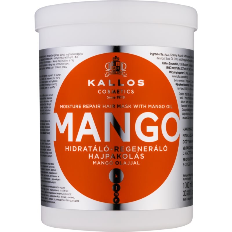 Photos - Facial Mask Kallos Mango fortifying mask with mango oil 1000 ml 