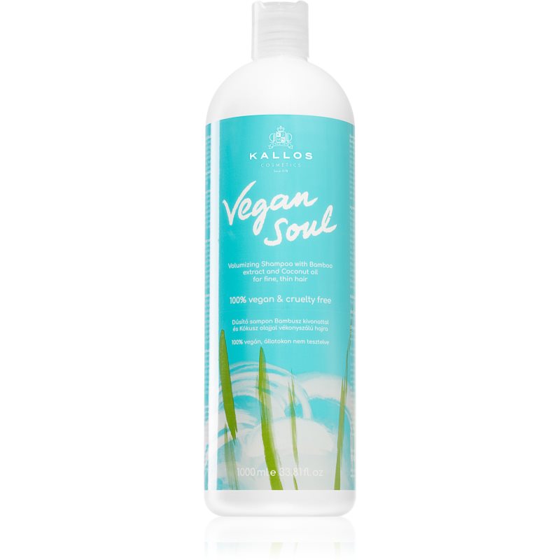 Kallos Vegan Soul Volumizing Volume Shampoo For Fine Or Thinning Hair 1000 Ml