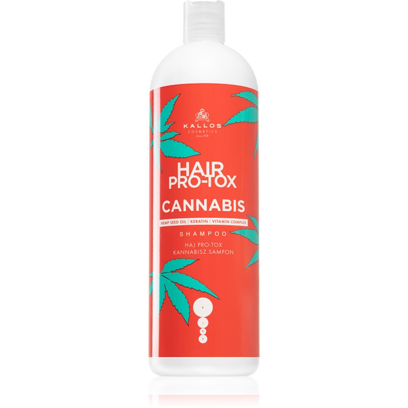 Kallos Hair Pro-Tox Cannabis відновлюючий шампунь з конопляною олією 1000 мл