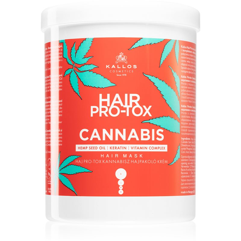 E-shop Kallos Hair Pro-Tox Cannabis regenerační maska na vlasy s konopným olejem 1000 ml
