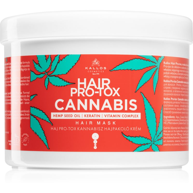 Kallos Hair Pro-Tox Cannabis regenerierende Maske für die Haare mit Hanföl 500 ml