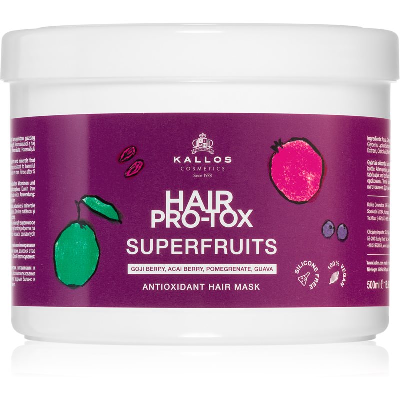 Kallos Hair Pro-Tox Superfruits маска для регенерації для втомленого та тьмяного волосся 500 мл