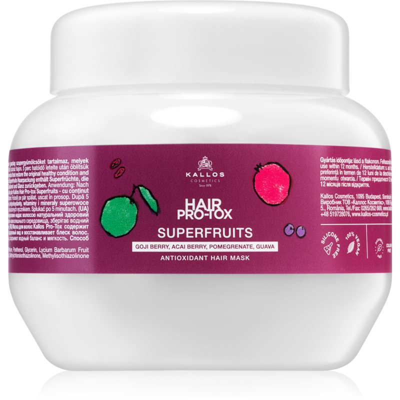 Kallos Hair Pro-Tox Superfruits регенерираща маска за уморена коса без блясък 275 мл.