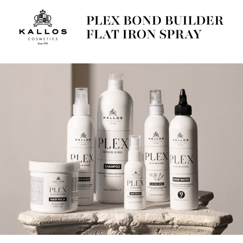 Kallos Plex Flat Iron Spray termoochranný sprej pro úpravu žehličkou a kulmou pro poškozené, chemicky ošetřené vlasy 200 ml (obrázek 7)