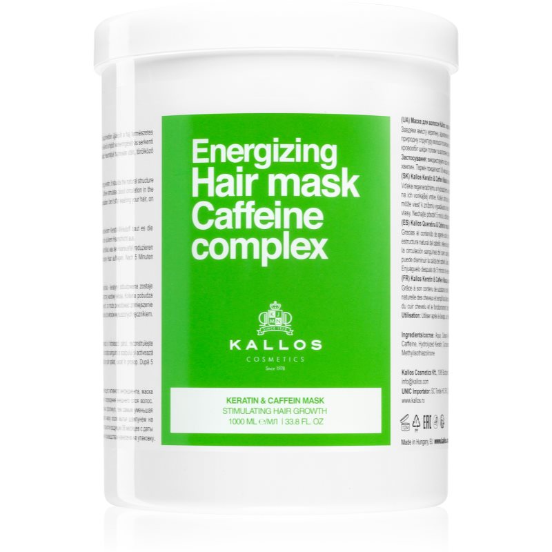 E-shop Kallos Caffeine Complex keratinová maska s kofeinem 1000 ml