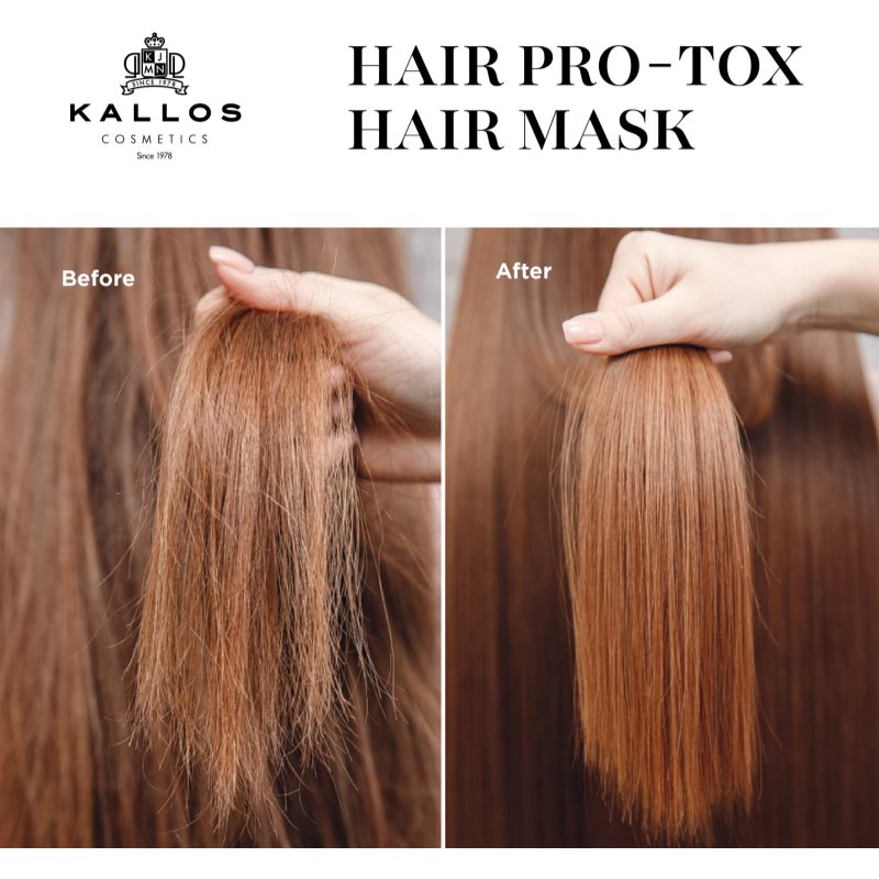 Kallos Hair Pro-Tox maska pre slabé a poškodené vlasy s kokosovým olejom, kyselinou hyalurónovou a kolagénom 275 ml (obrázok 4)