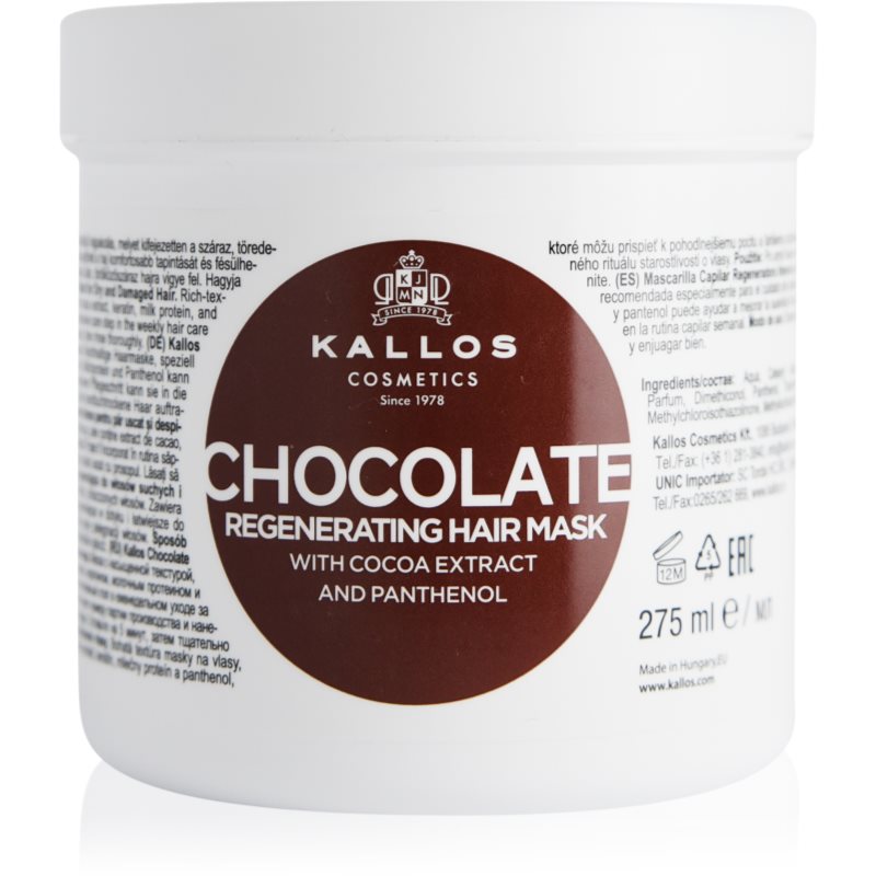 Kallos KJMN Professional Chocolate regenerująca maska do włosów 275 ml