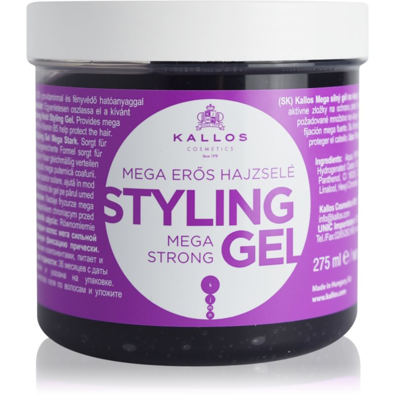 Kallos KJMN Mega Strong Styling Gel ultra mocny żel do włosów 275 ml