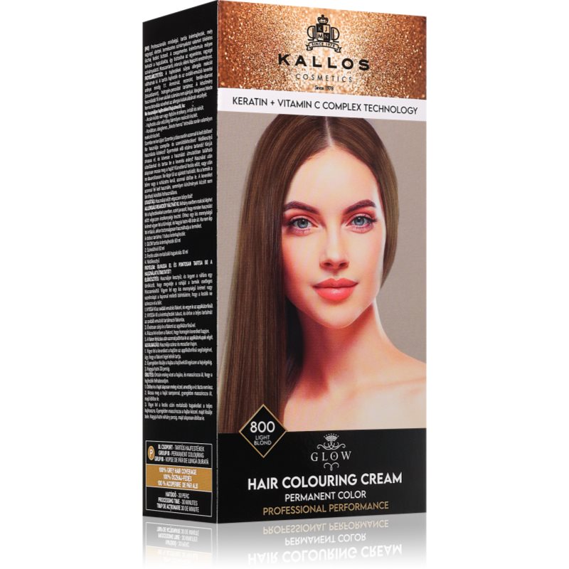 Kallos Glow Lasting Cream Colour permanentna barva za lase odtenek Light Blond 60 ml