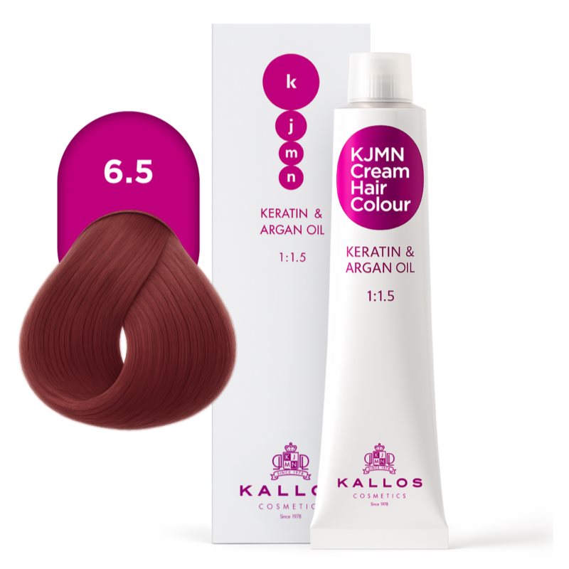 Kallos KJMN Professional Cream Hair Colour Keratin & Argan Oil Haarfarbe mit Keratin und Arganöl Farbton 6.5 Dark Mahogany Blond 100 ml (Bild 4)
