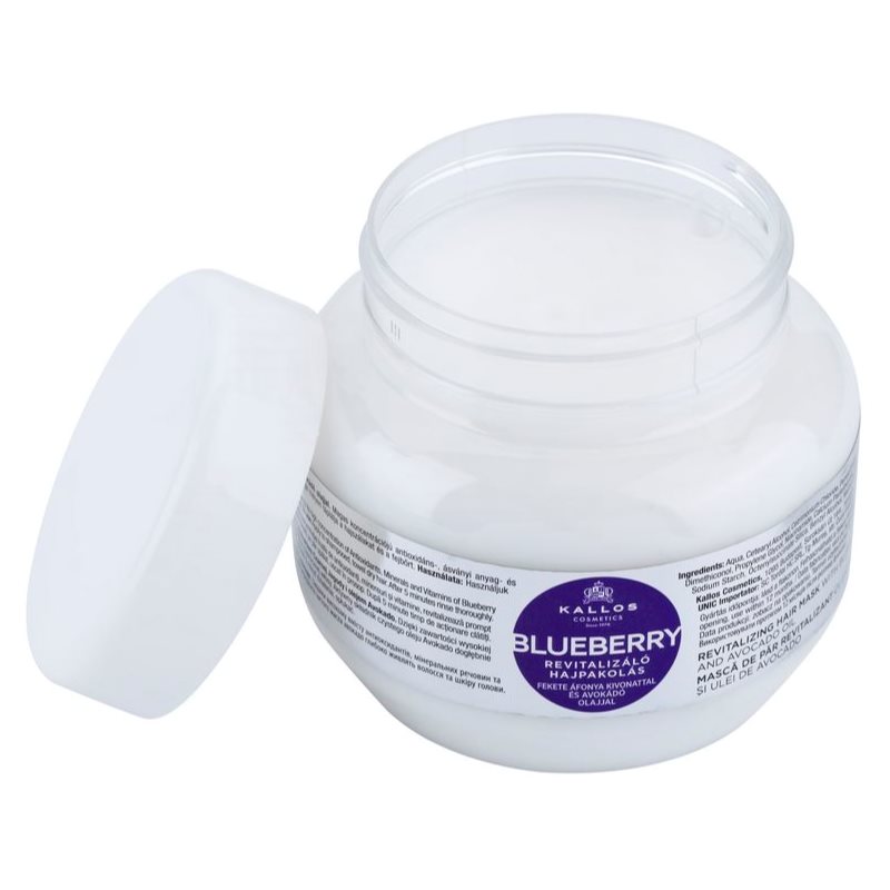 Kallos KJMN Professional Blueberry Revitalisierende Maske für trockenes, beschädigtes und gefärbtes Haar 1000 ml