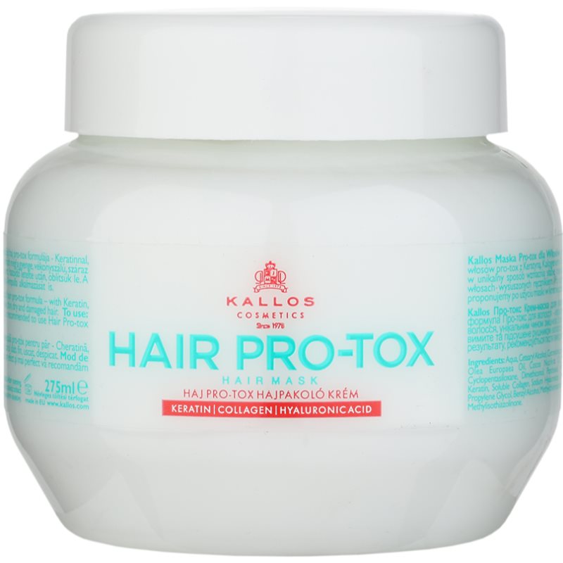 E-shop Kallos Hair Pro-Tox maska pro slabé a poškozené vlasy s kokosovým olejem, kyselinou hyaluronovou a kolagenem 275 ml