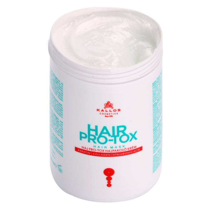 Kallos Hair Pro-Tox маска для слабкого та пошкодженого волосся з кокосовою олією, гіалуроновою кислотою та колагеном 1000 мл