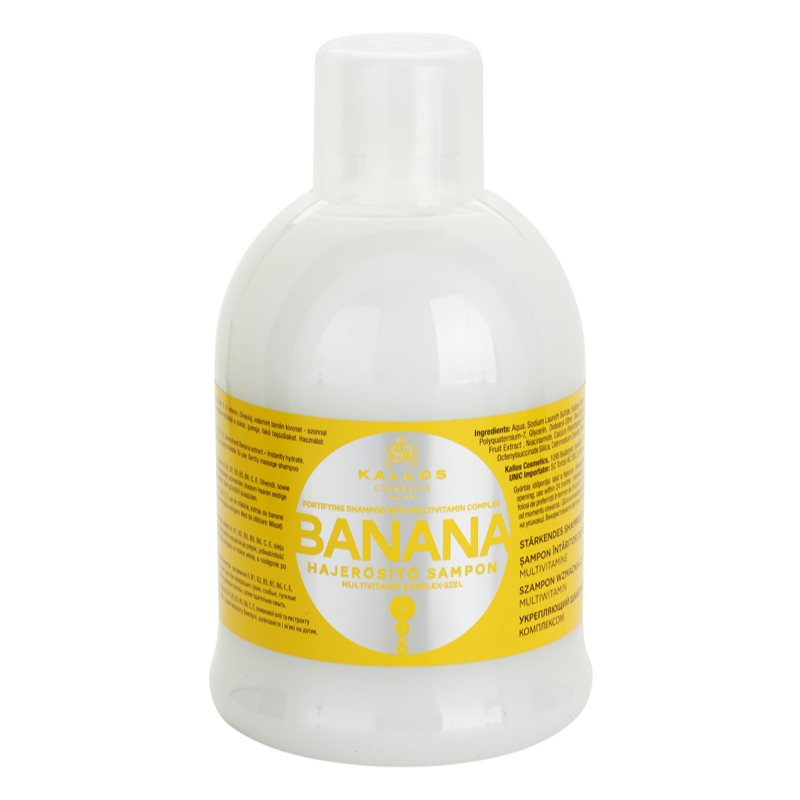 Kallos Banana energizuojamasis šampūnas su multivitaminų kompleksu 1000 ml