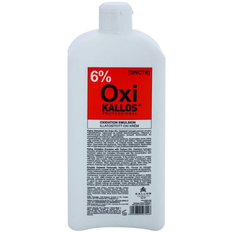 Kallos Cosmetics Oxi 6% 1000 ml farba na vlasy pre ženy na farbené vlasy