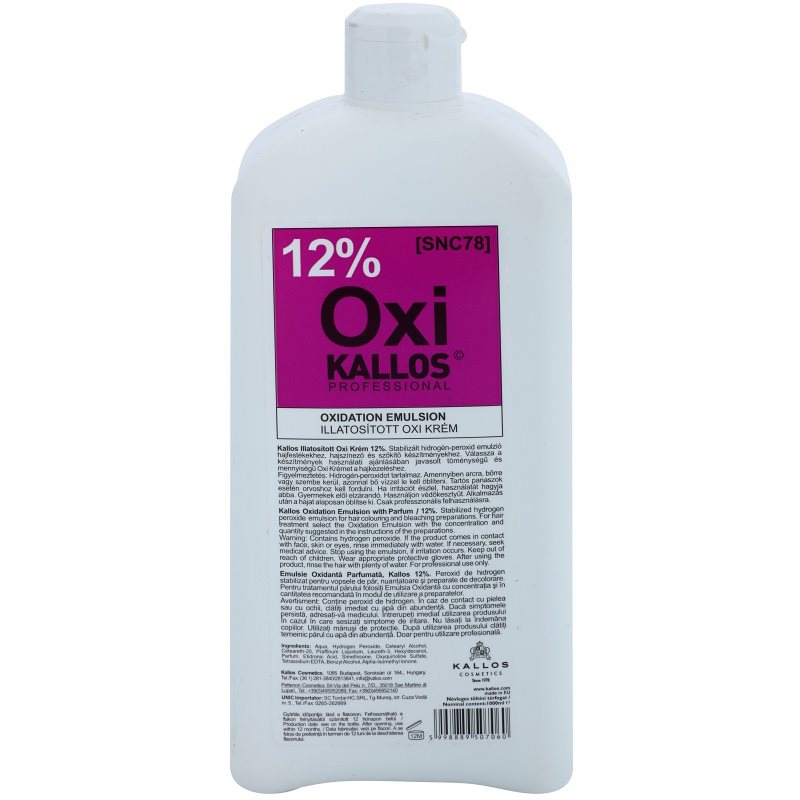 Kallos Oxi peroxid krém 12% professzionális használatra 1000 ml