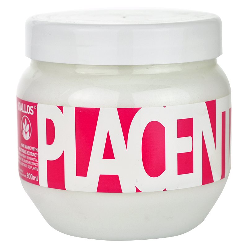 Kallos Cosmetics Placenta 800 ml maska na vlasy pre ženy na poškodené vlasy; na šedivé vlasy