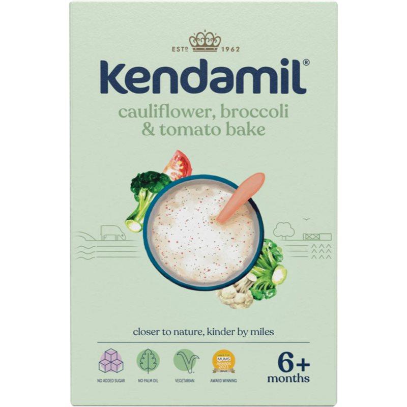 E-shop Kendamil Cauliflower, Broccoli & Tomato Bake mléčná kaše s brokolici, květákem a rajčaty 150 g