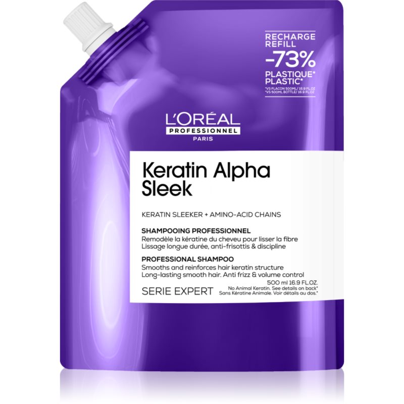 L’Oréal Professionnel Serie Expert Keratin Alpha Sleek σαμπουάν για μαλλιά με λεία όψη Refill 500 ml