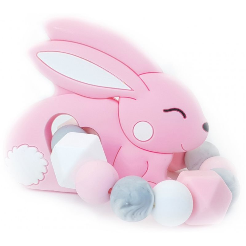 KidPro Pacifier Holder spona na cumlík Pink Rabbit 1 ks