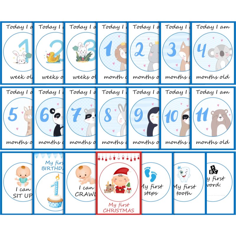 KidPro Milestone Cards Bunny For A Boy картки для фотосесій