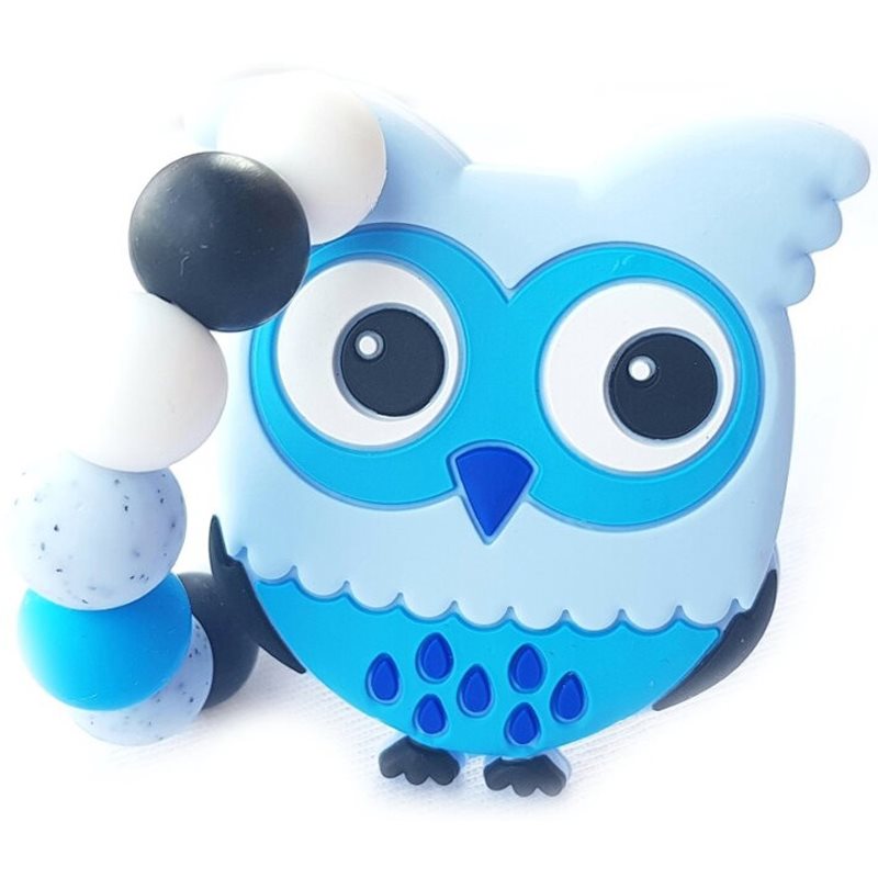 KidPro Teether Owl Blue hryzadielko 1 ks