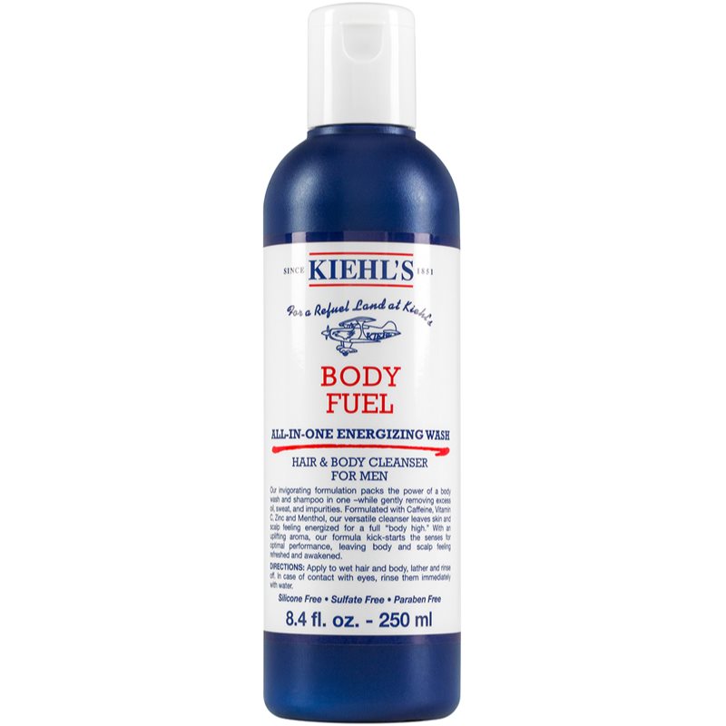 Kiehl's Men Body Fuel Wash šampón a sprchový gél pre všetky typy pleti vrátane citlivej pre mužov 250 ml