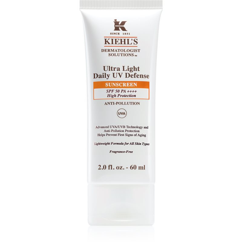 Kiehl's ultra light daily uv defense ultrakönnyű védő fluid minden bőrtípusra, beleértve az érzékeny bőrt is spf 50+ 60 ml