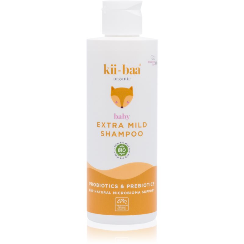 Kii-baa® Organic Baby Extra Mild Shampoo м'який шампунь з про- й пребіотиками для дітей від народження 200 мл