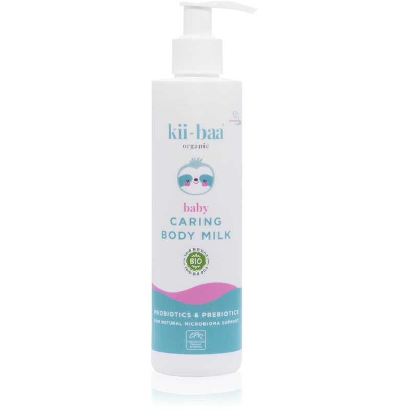 E-shop kii-baa® organic Baby Caring Body Milk pečující tělové mléko s pro a prebiotiky pro děti od narození 250 ml