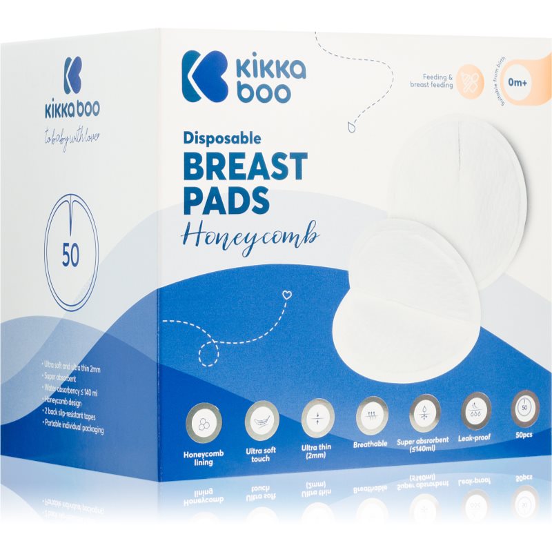 Kikkaboo Breast Pads Honeycomb Coussinets D’allaitement Jetables 50 Pcs