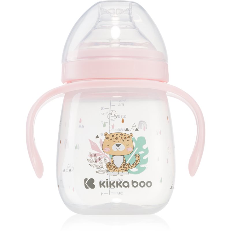 E-shop Kikkaboo Savanna Cup with Silicone Spout hrnek s držadly 6 m+ Pink 240 ml