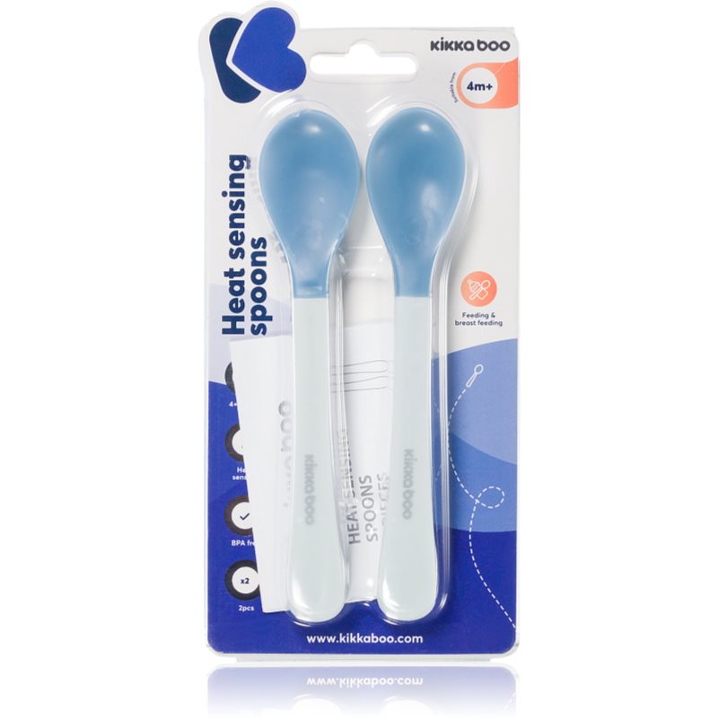 Kikkaboo Heat Sensing Spoons spoon with a heat sensor 4 m+ Blue 2 pc
