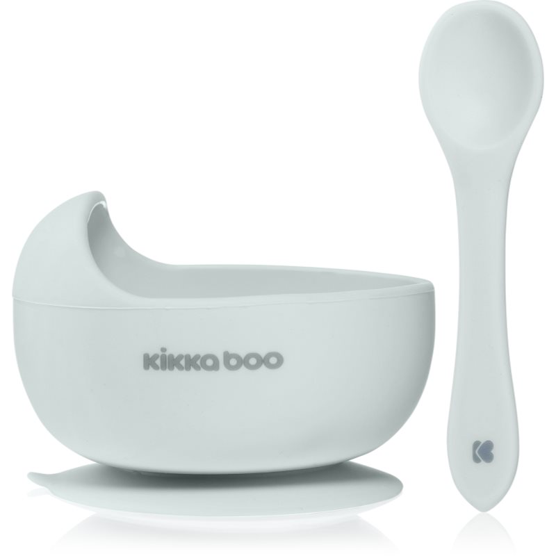 Kikkaboo Kikkaboo Silicone Bowl with Spoon μπολ σιλικόνης με κουτάλι 4 m+ Blue 2 τμχ