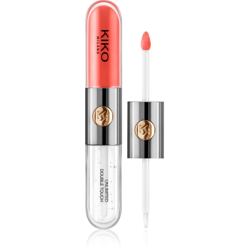 KIKO Milano Unlimited Double Touch długotrwała szminka w płynie z połyskiem odcień 114 Orange Red 6 ml