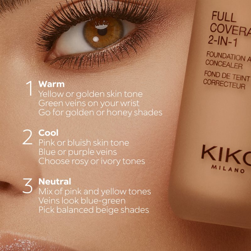 KIKO Milano Full Coverage 2-In-1 Make-up und Korrektor 2 in 1 Farbton 10 Neutral Rose 25 ml (Bild 6)