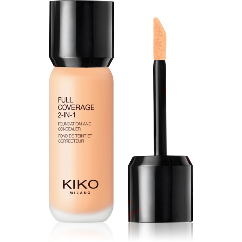 KIKO Milano Full Coverage 2-In-1 podkład i korektor 2 w 1 odcień 25 Warm Beige 25 ml