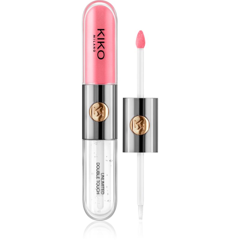 KIKO Milano Unlimited Double Touch langanhaltender flüssiger Lippenstift mit Glanz Farbton 111 Satin Pink Camellia 6 ml