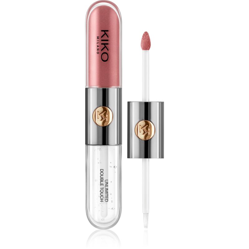 KIKO Milano Unlimited Double Touch długotrwała szminka w płynie z połyskiem odcień 120 Rosy Mauve 6 ml