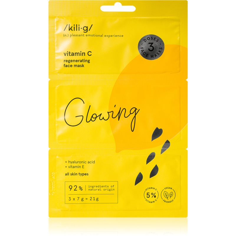 Kilig Vitamin C Regenerating Gelmaske für das Gesicht 3x7 g