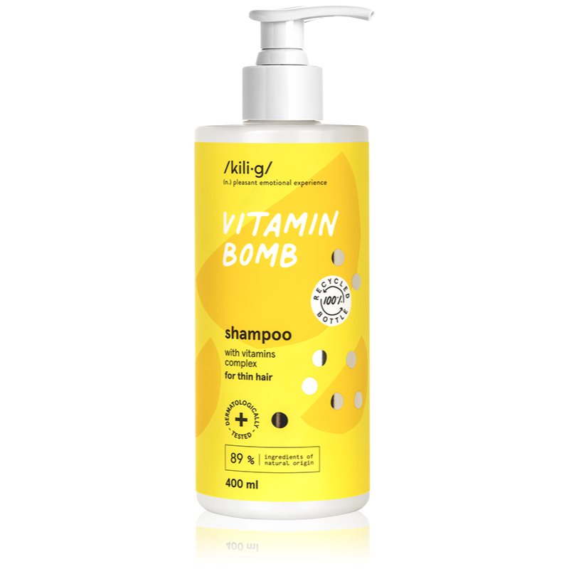 Kilig Vitamin Bomb energizuojamasis šampūnas silpniems plaukams 400 ml